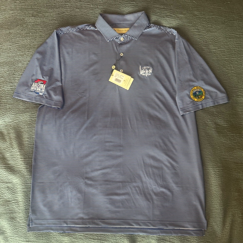 Classic Navy Striped Polo by [Brand]